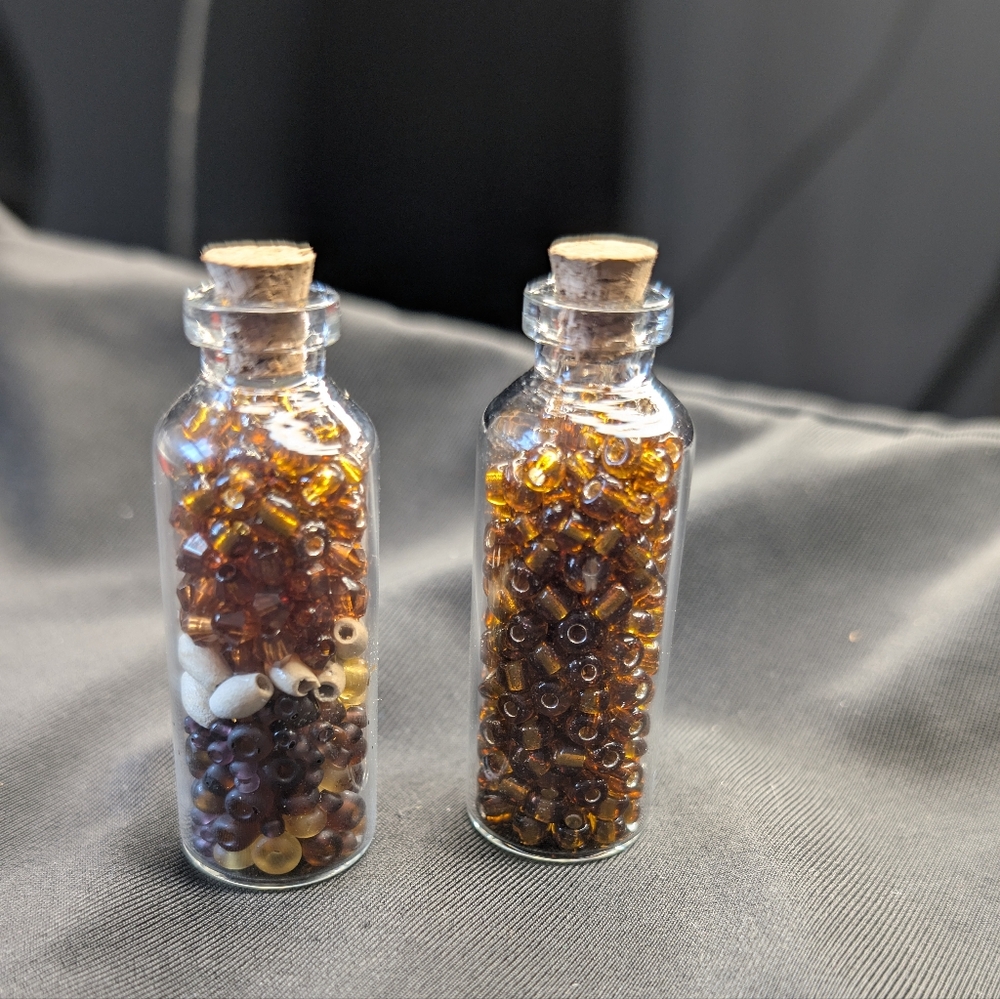 Amber & Light wood Bead Mix - Swarovski, Glass & Wood (Over 1 oz)